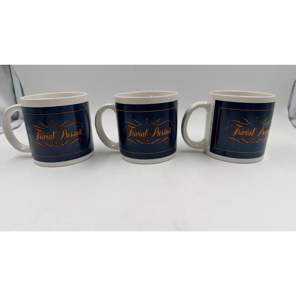Vintage Trivial Pursuit Coffee Mug Great American Housewares 1981 Set of 4